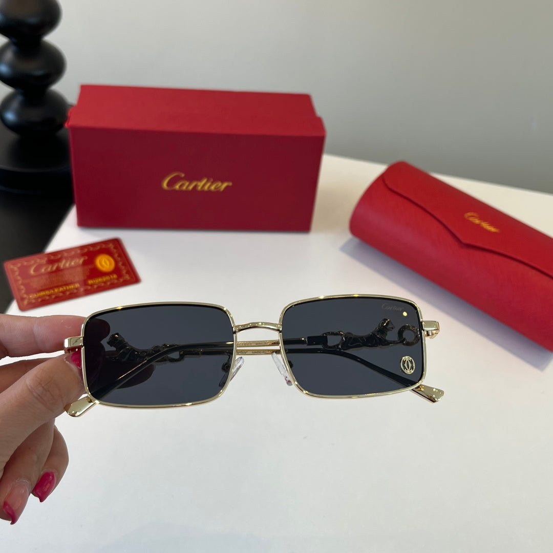 gold metal sun Glasses for women - alternate angle view 6