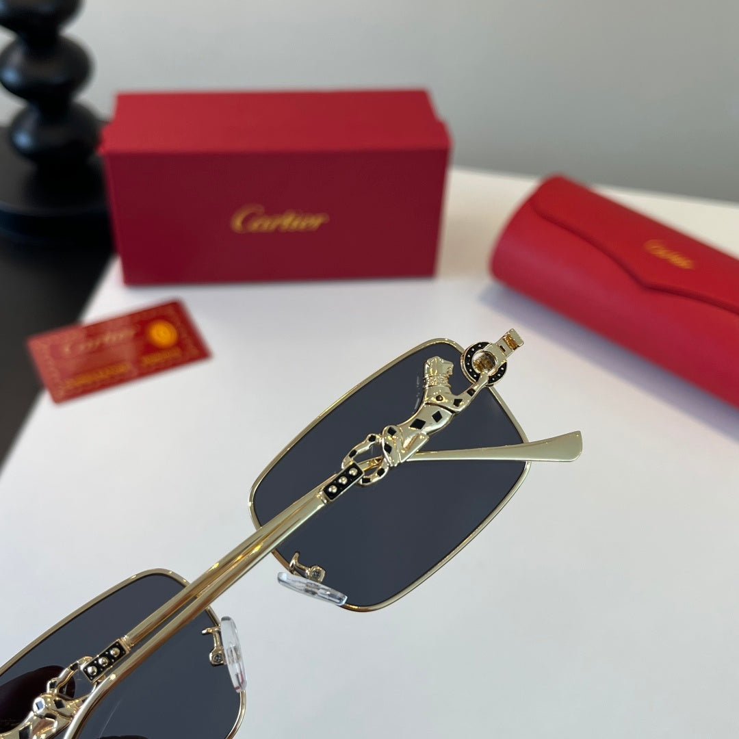 gold metal sun Glasses for women - alternate angle view 8