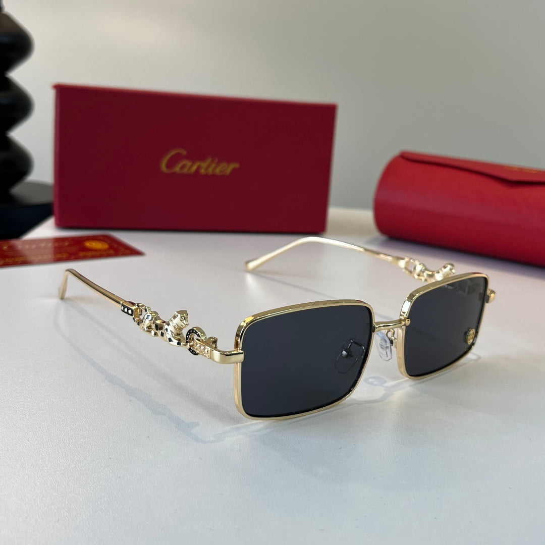 gold metal sun Glasses for women - alternate angle view 2