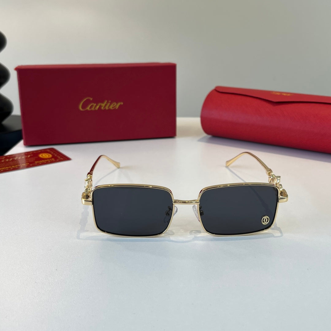 gold metal sun Glasses for women - product detail view