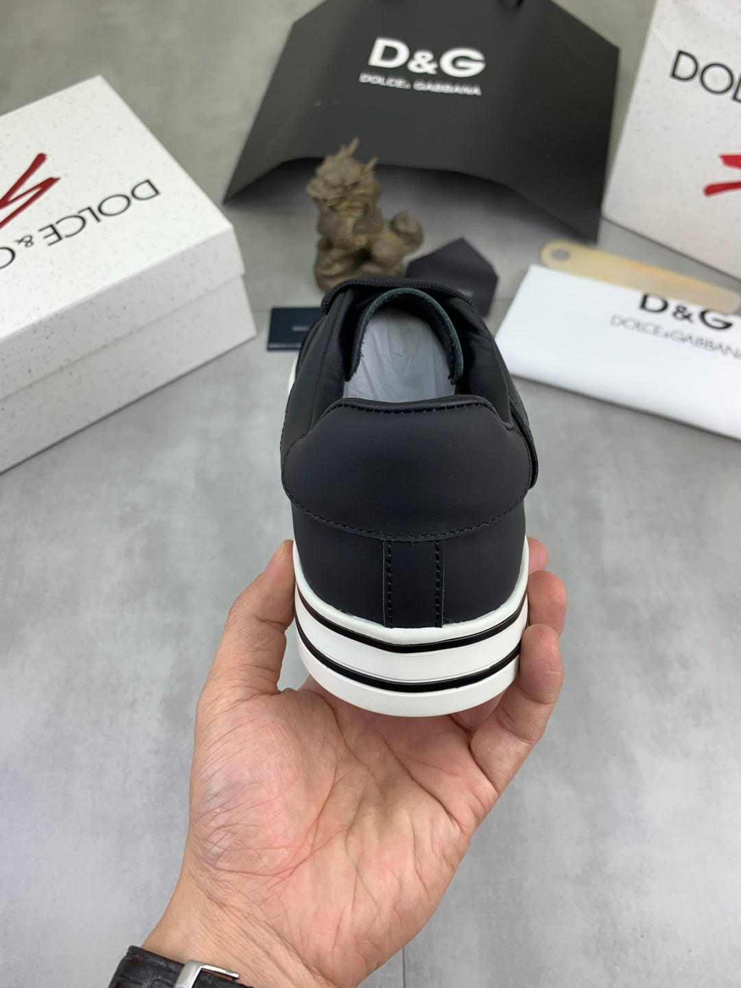 Dolce & Gabbana DG Men's Low-Top Logo Sneakers in Calfskin