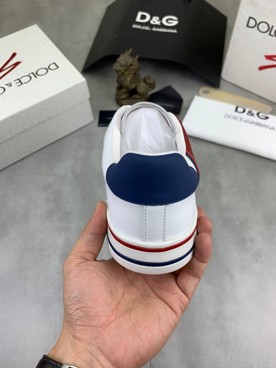 Dolce & Gabbana DG Men's Low-Top Logo Sneakers in Calfskin