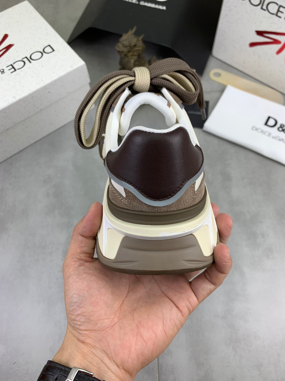 Dolce & Gabbana DG Men's Low-Top Logo Sneakers in Calfskin