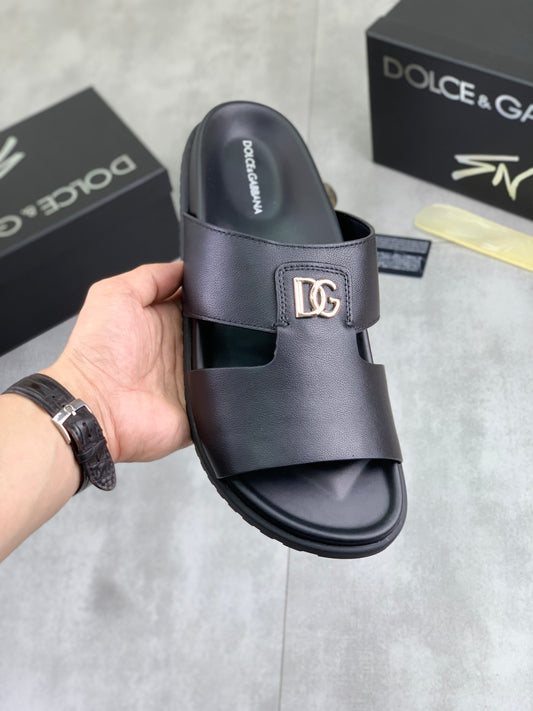 Dolce & Gabbana DG Men's Handcrafted Calfskin Slides Multi-Color