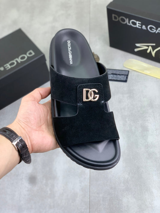 Dolce & Gabbana DG Men's Handcrafted Calfskin Slides Multi-Color