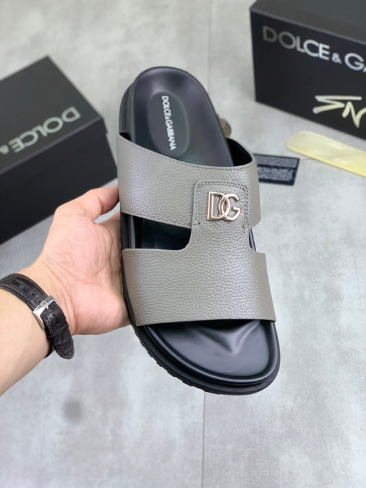 Dolce & Gabbana DG Men's Handcrafted Calfskin Slides Multi-Color