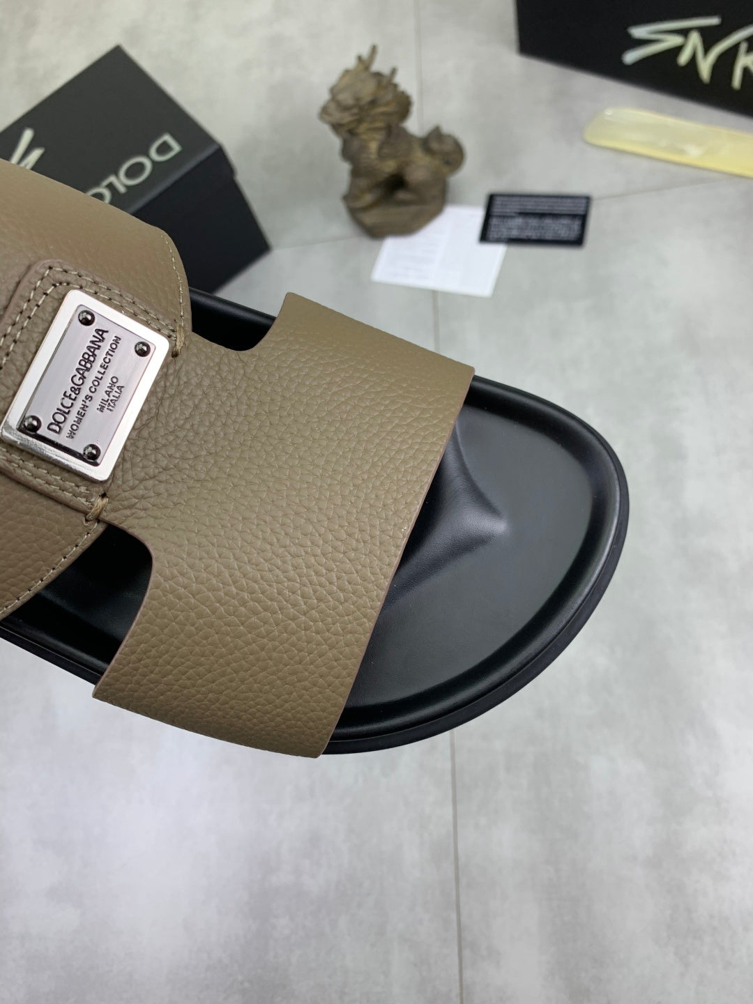 Dolce & Gabbana DG Men's Handcrafted Calfskin Slides Multi-Color