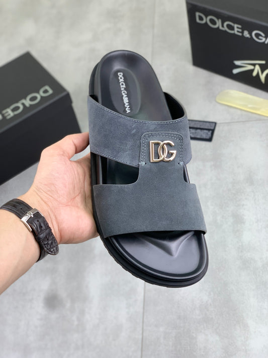 Dolce & Gabbana DG Men's Handcrafted Calfskin Slides Multi-Color