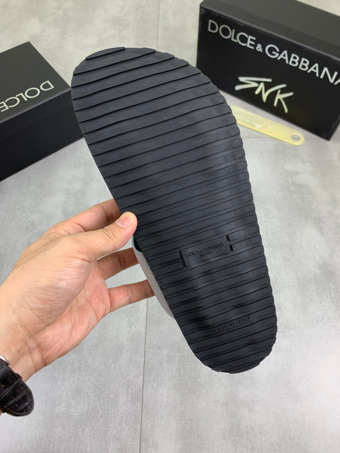 Dolce & Gabbana DG Men's Handcrafted Calfskin Slides Multi-Color