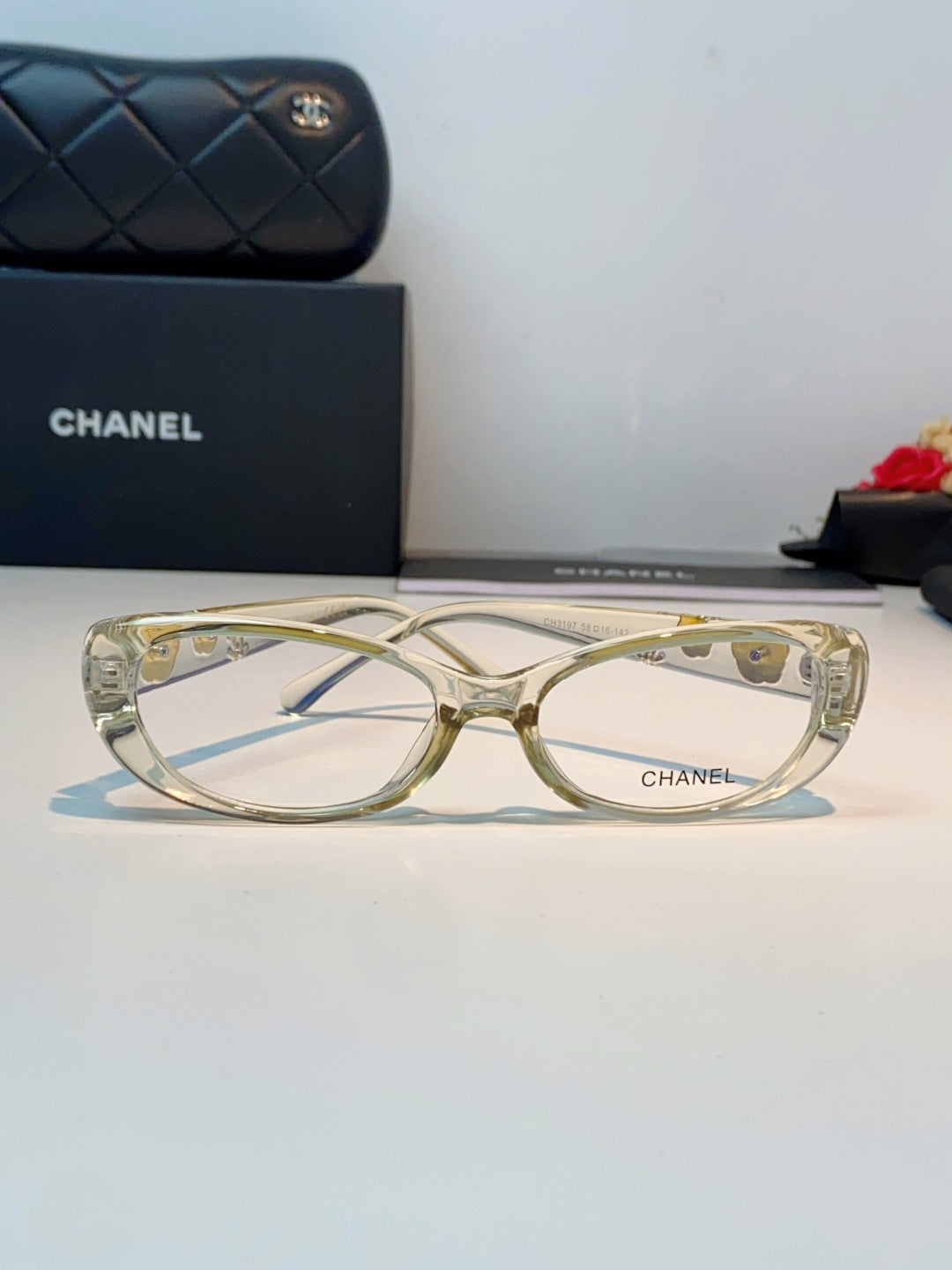 yellow enamel floral Glasses Frame for women - alternate angle view 3