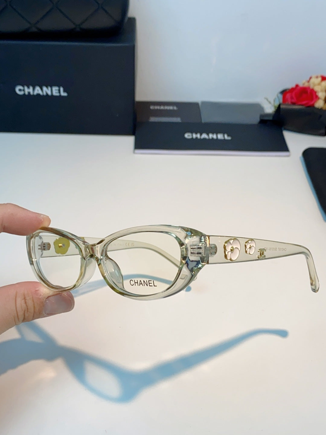 yellow enamel floral Glasses Frame for women - alternate angle view 7
