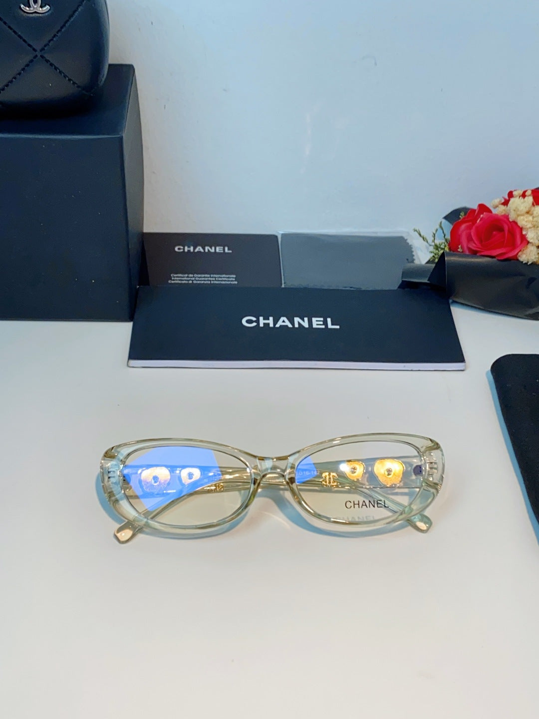 yellow enamel floral Glasses Frame for women - alternate angle view 11