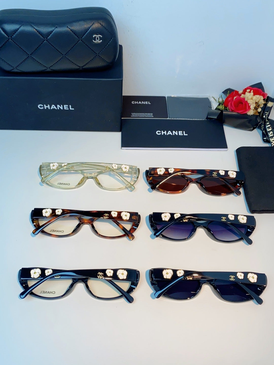 yellow enamel floral Glasses Frame for women - alternate angle view 13