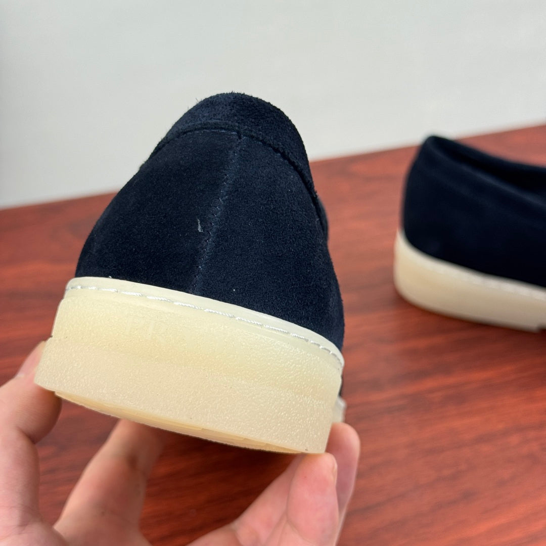 Prada Men's Suede Penny Loafers Blue