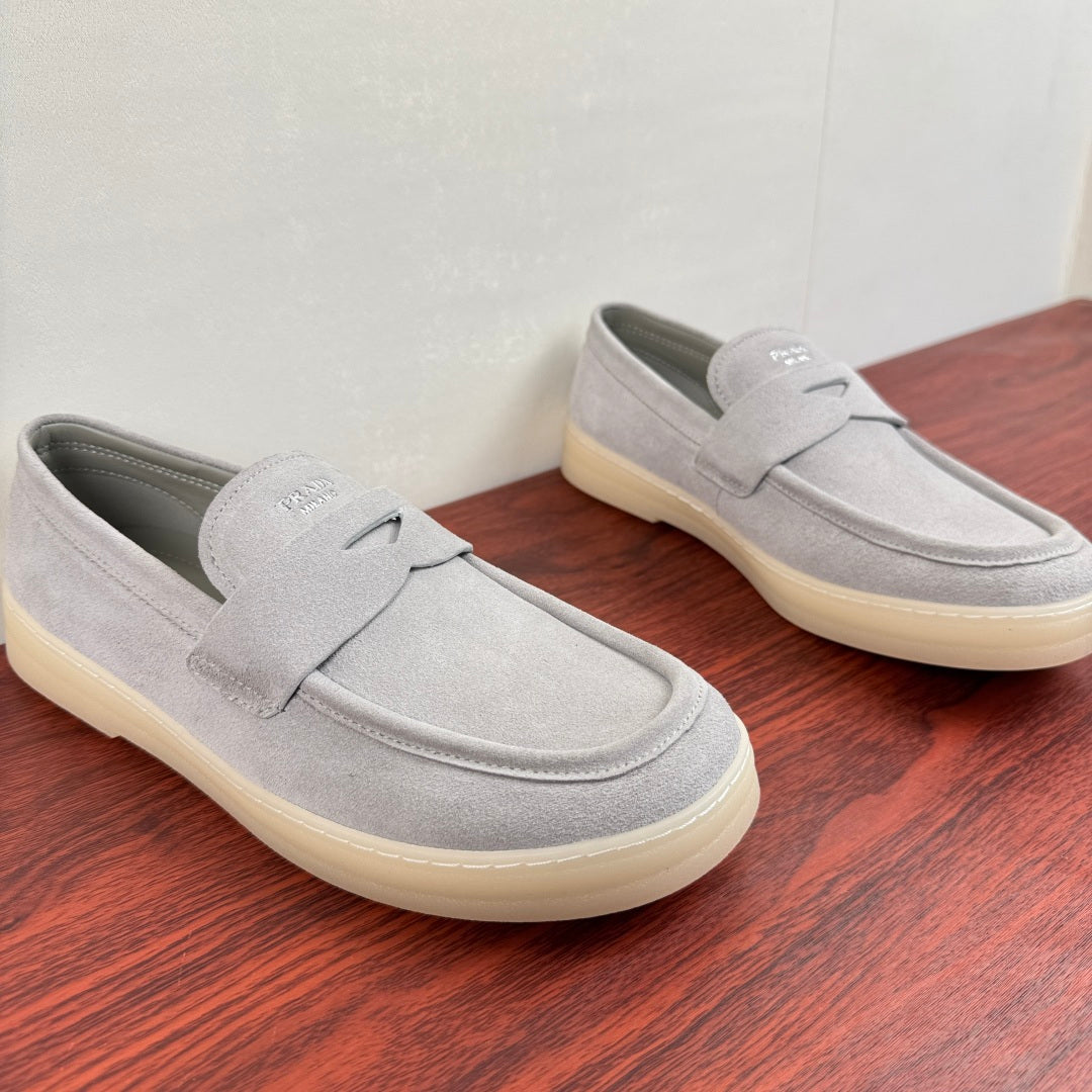 Prada Men's Suede Penny Loafers