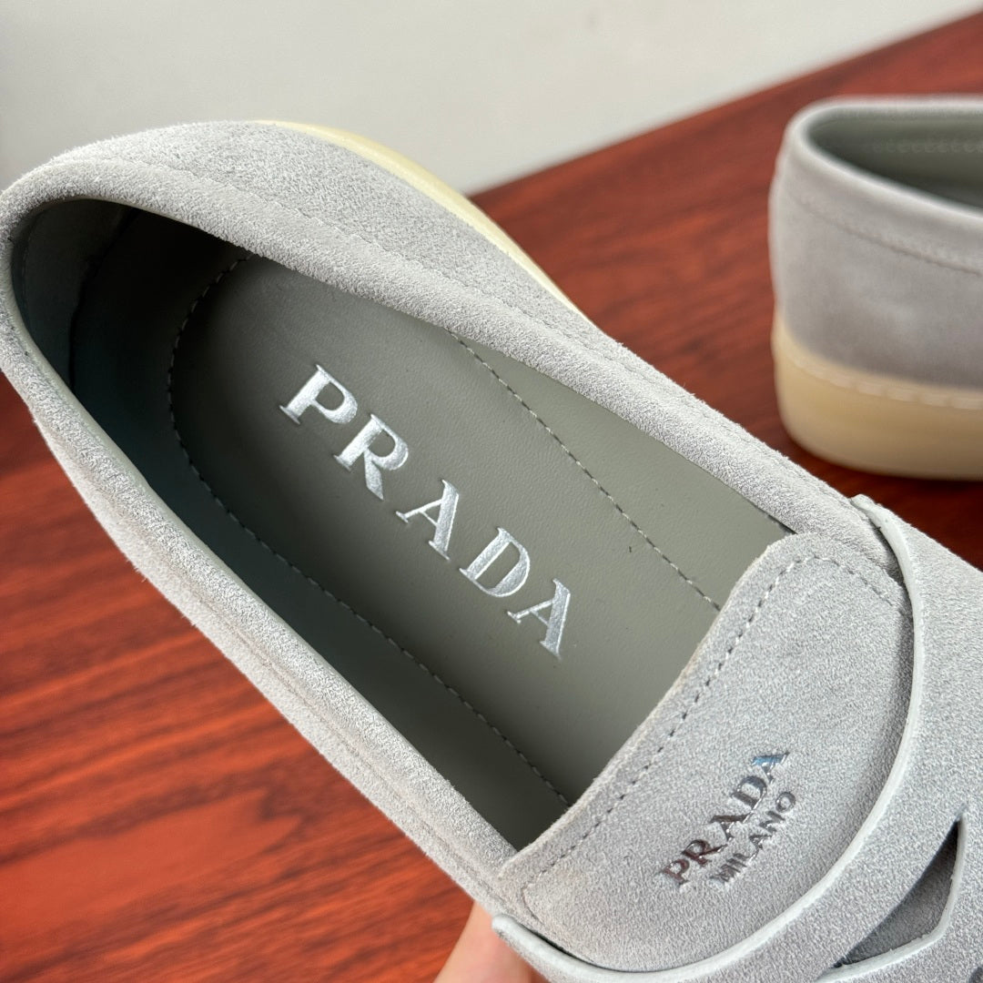 Prada Men's Suede Penny Loafers