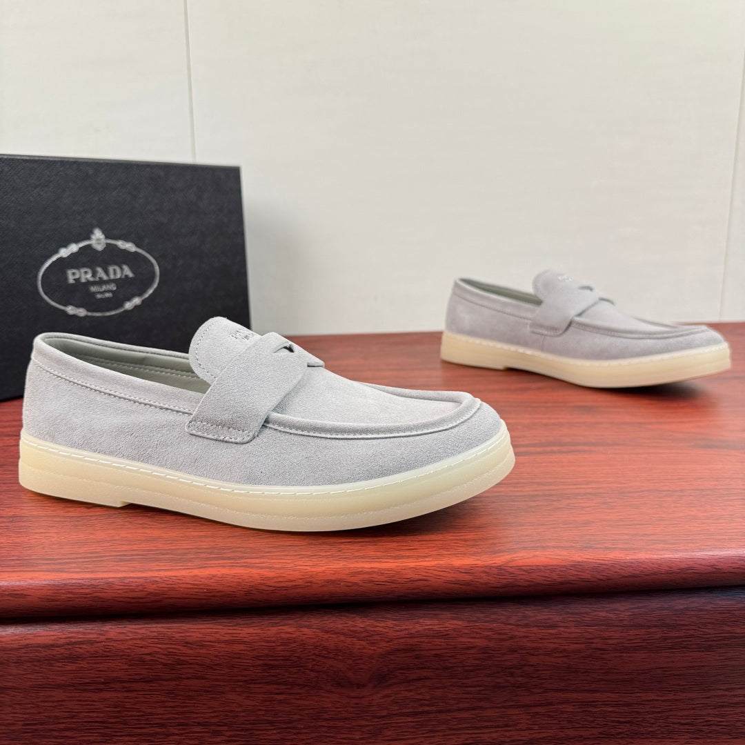Prada Men's Suede Penny Loafers