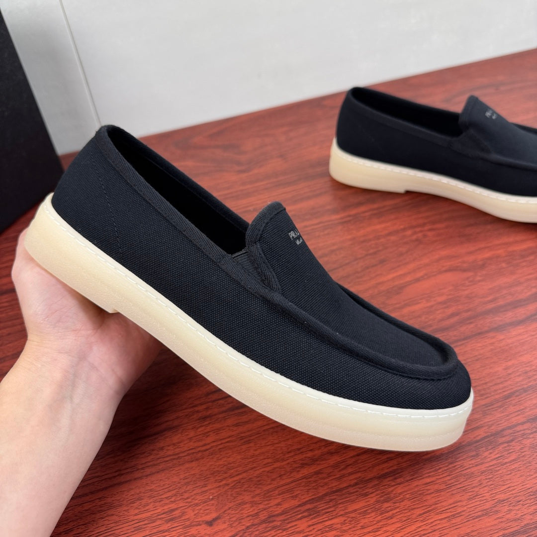 Prada Men's Canvas Slip-On Casual Shoes Black