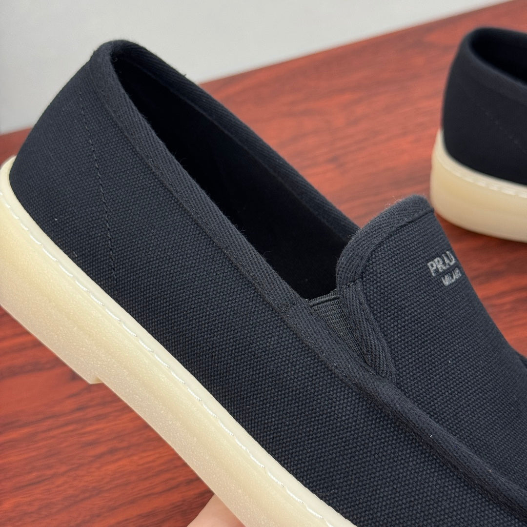 Prada Men's Canvas Slip-On Casual Shoes Black