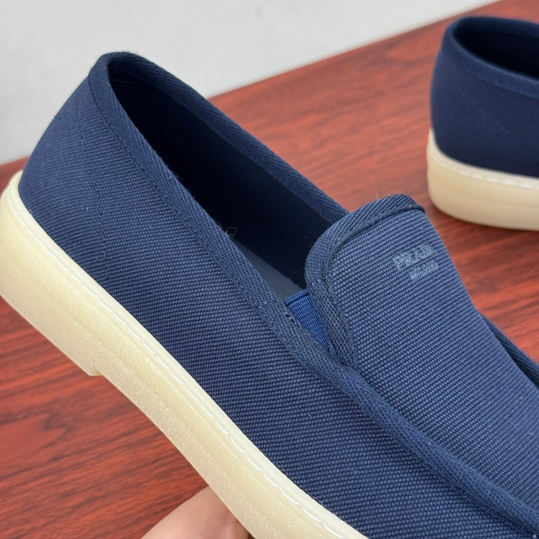 Prada Men's Canvas Slip-On Casual Shoes Blue