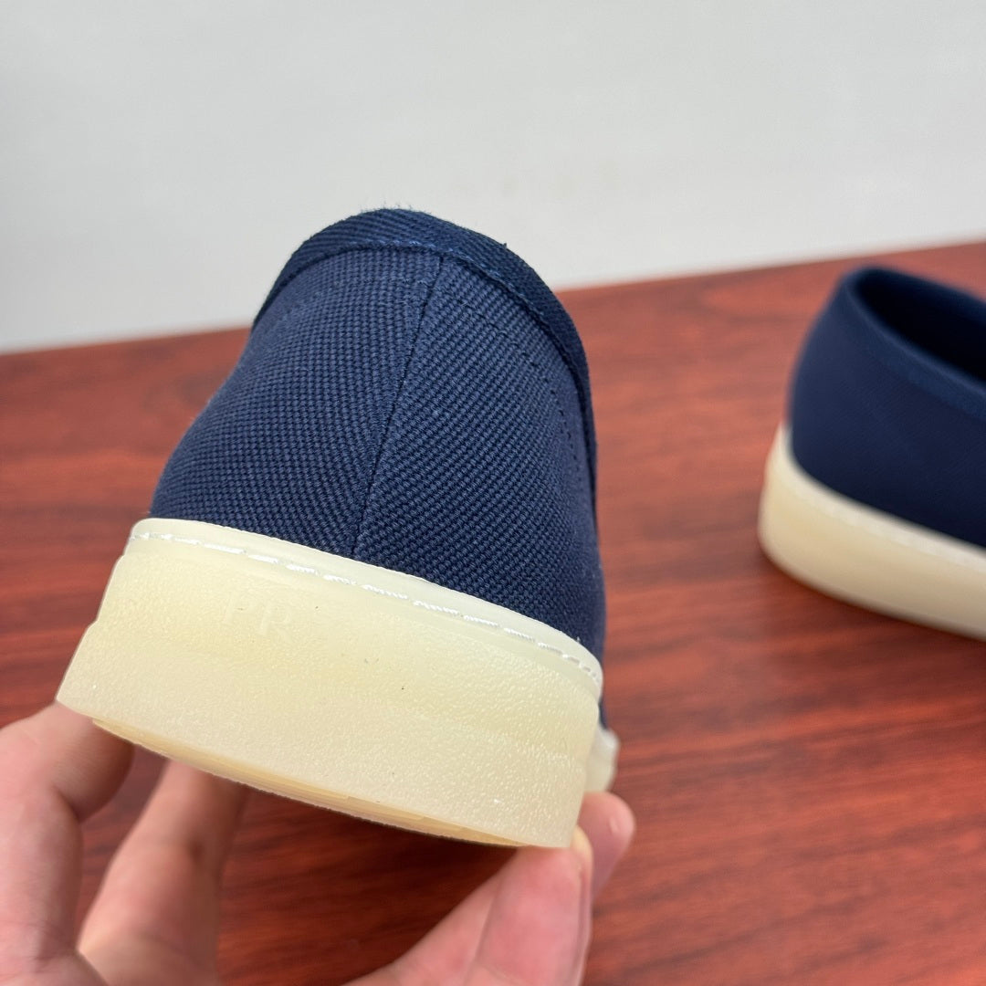 Prada Men's Canvas Slip-On Casual Shoes Blue