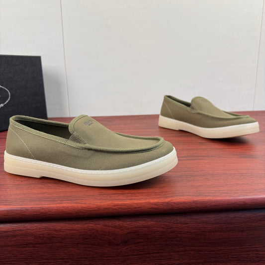 Prada Men's Canvas Slip-On Casual Shoes Green