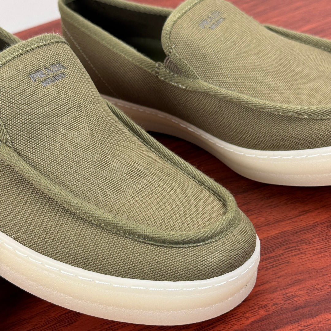 Prada Men's Canvas Slip-On Casual Shoes Green