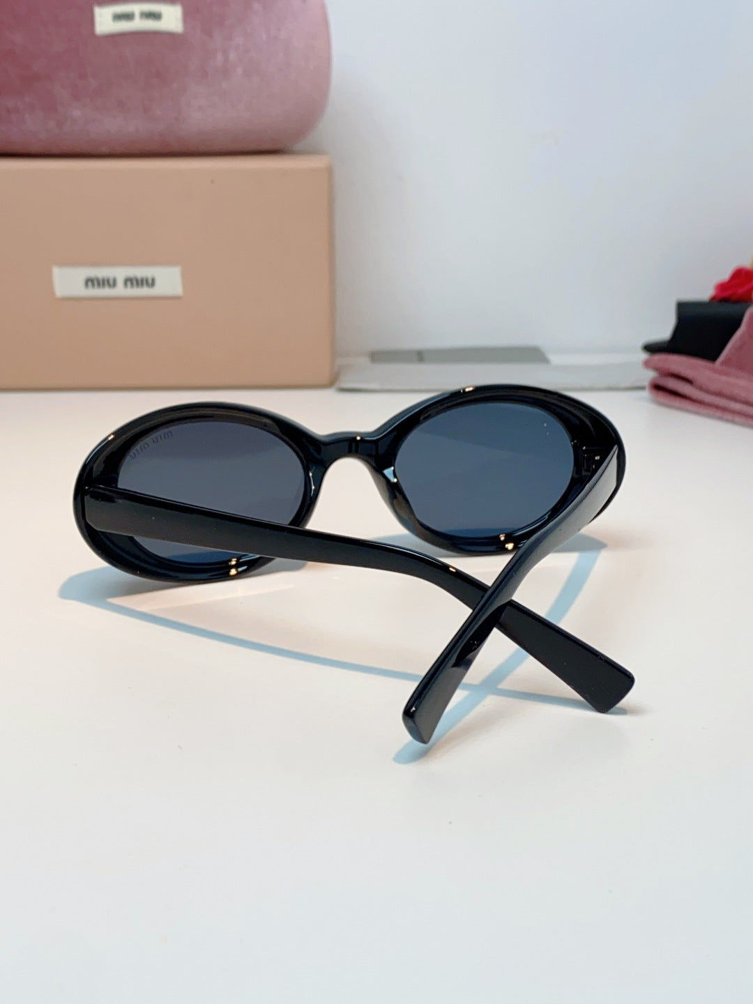 gray leather letter Glasses Frame for women - alternate angle view 4