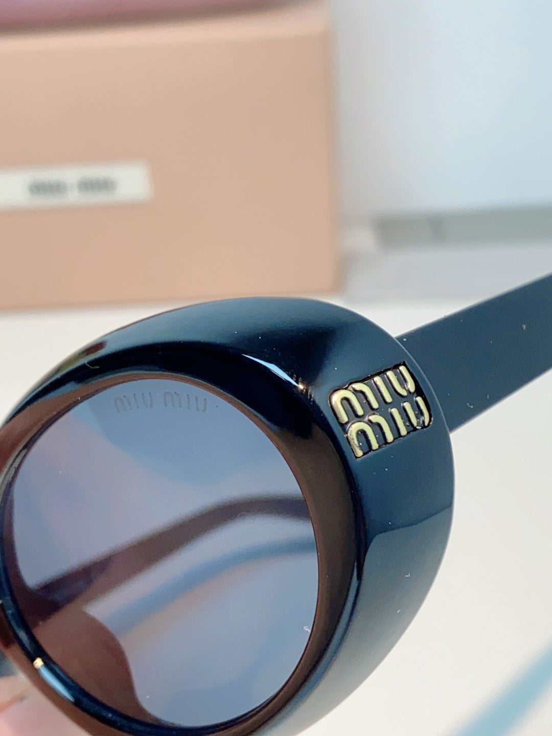 gray leather letter Glasses Frame for women - alternate angle view 9