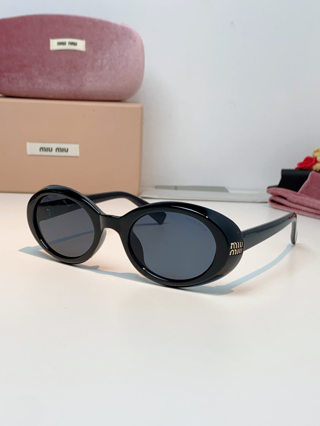gray leather letter Glasses Frame for women - alternate angle view 2