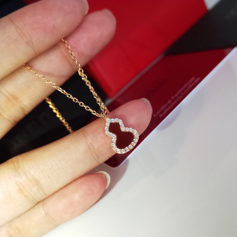 white mother of pearl inlaid Necklace for women - product detail view