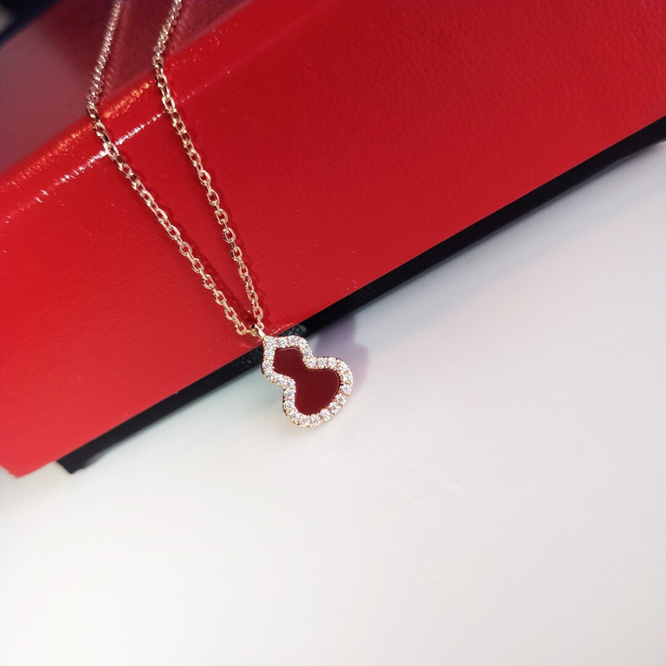 white mother of pearl inlaid Necklace for women - alternate angle view 7