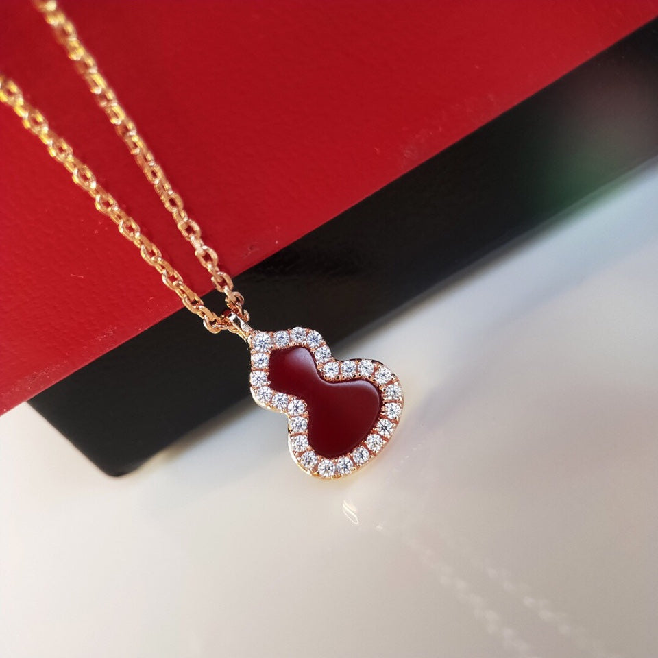 white mother of pearl inlaid Necklace for women - alternate angle view 6
