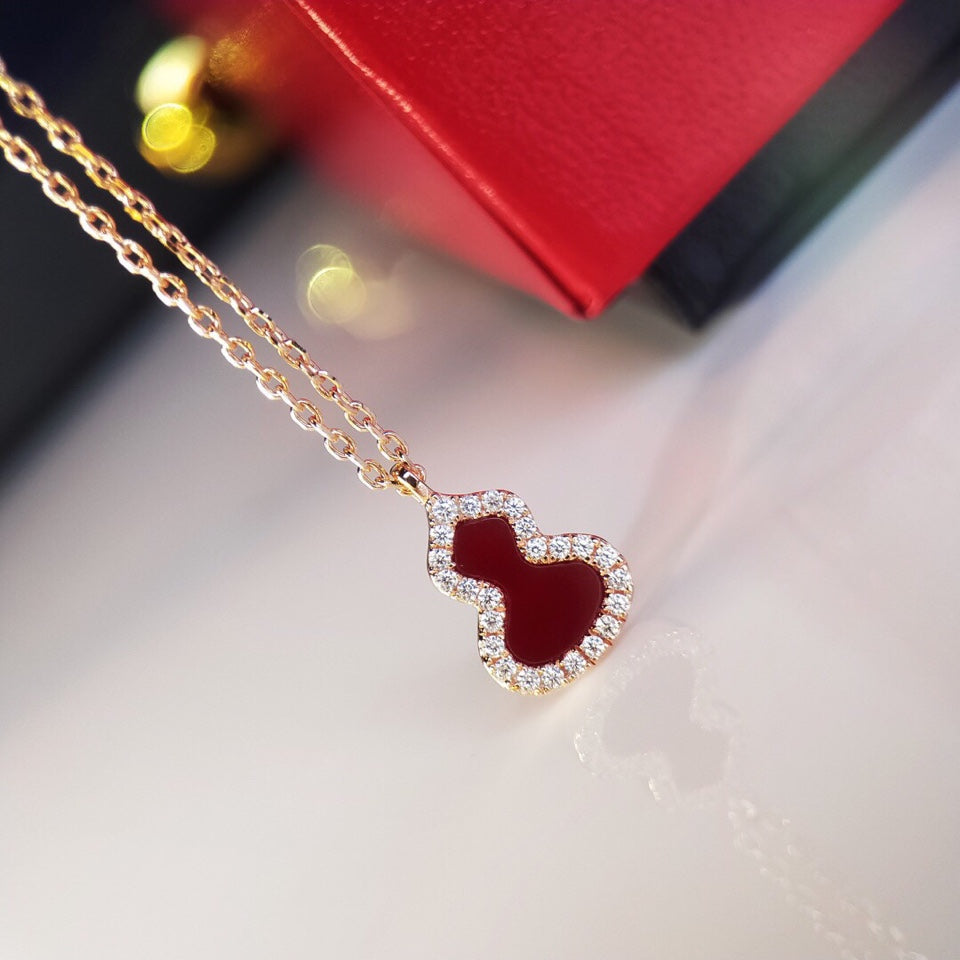 white mother of pearl inlaid Necklace for women - alternate angle view 5