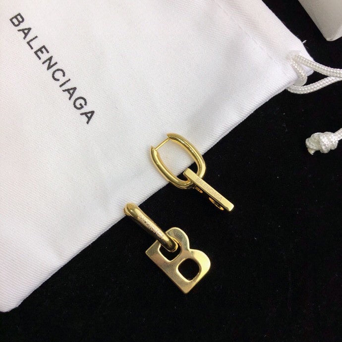 gold brass unique Drop Earrings for women - alternate angle view 4