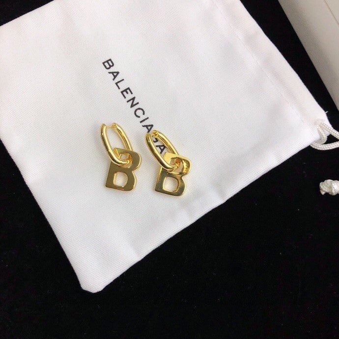gold brass unique Drop Earrings for women - alternate angle view 8