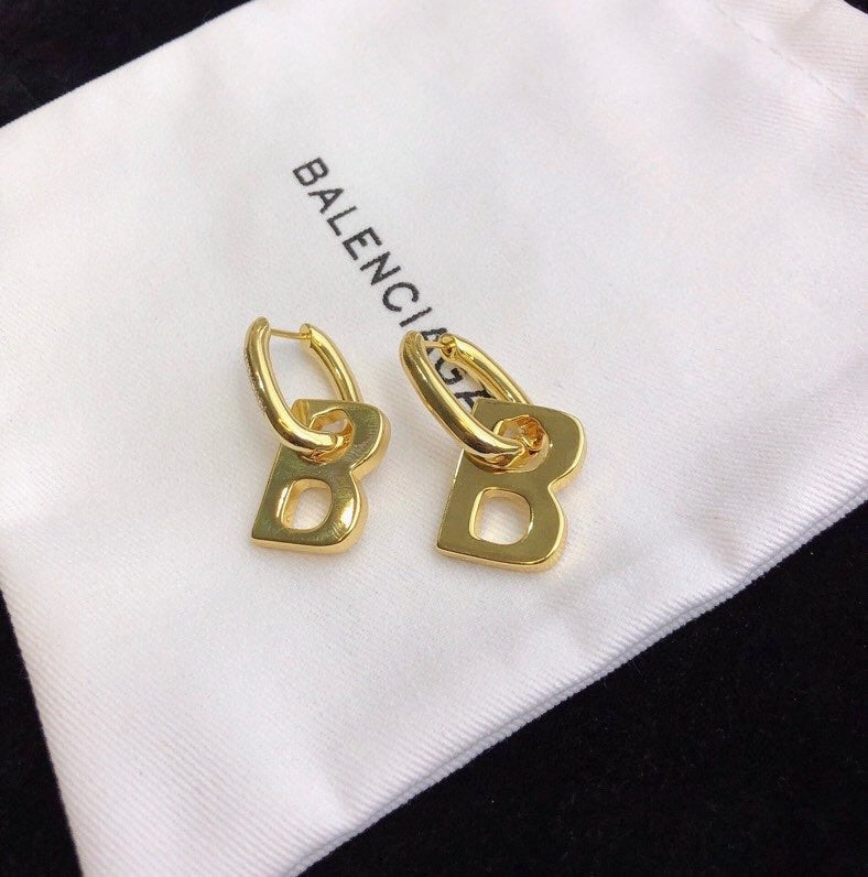 gold brass unique Drop Earrings for women - alternate angle view 7