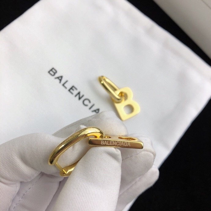 gold brass unique Drop Earrings for women - alternate angle view 5