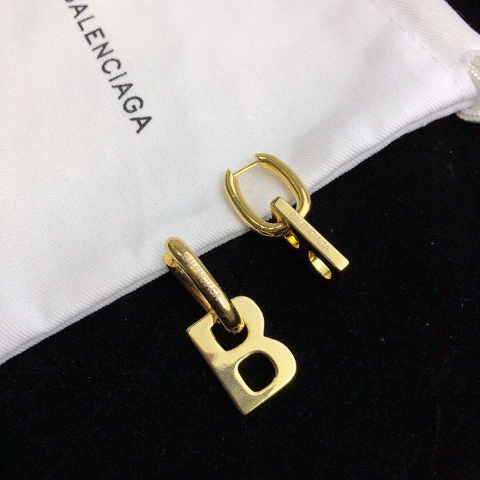 gold brass unique Drop Earrings for women - alternate angle view 9