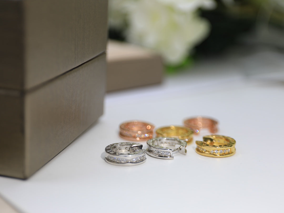 rose gold crystal rose Stud Earrings for women - alternate angle view 7