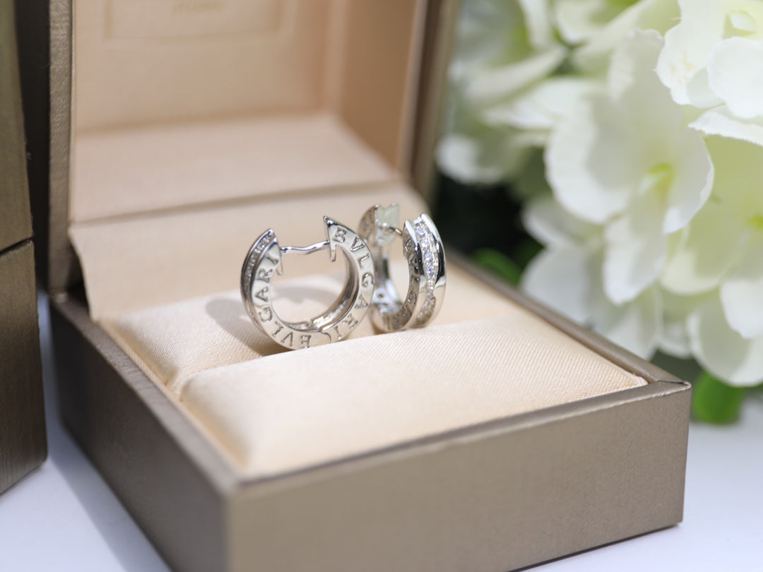 rose gold crystal rose Stud Earrings for women - alternate angle view 4