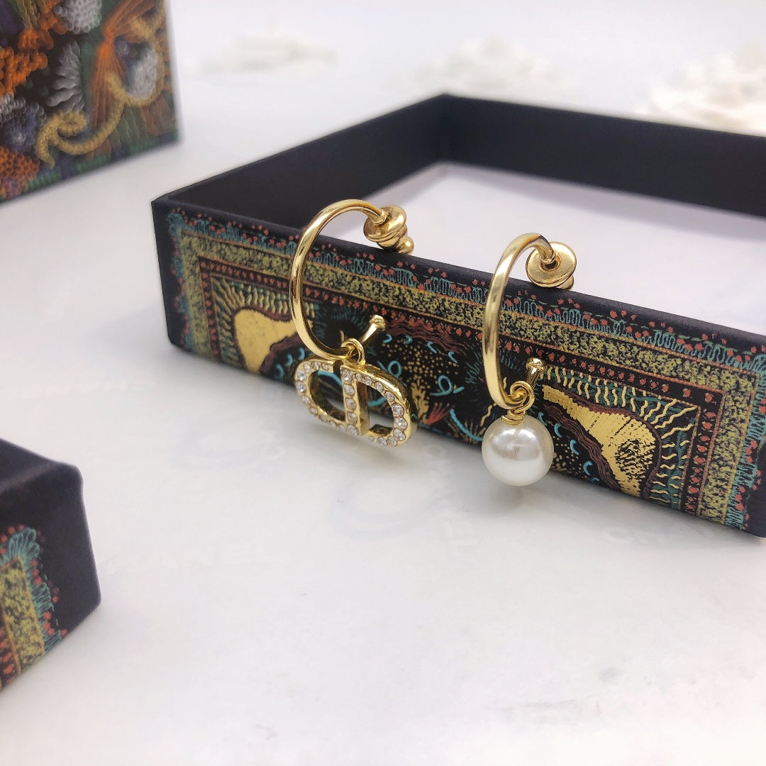 yellow 925 sterling silver crystal inlaid Hook Earrings for women - alternate angle view 6