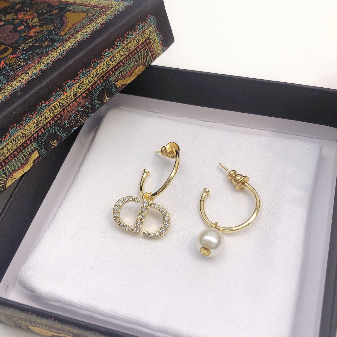 yellow 925 sterling silver crystal inlaid Hook Earrings for women - alternate angle view 4