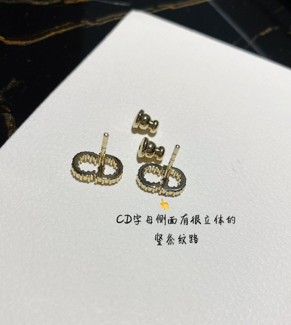 rose gold crystal rose Stud Earrings for women - alternate angle view 6
