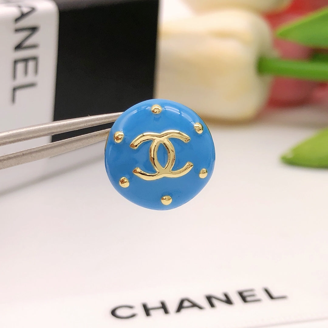 blue letter Stud Earrings for women - alternate angle view 3