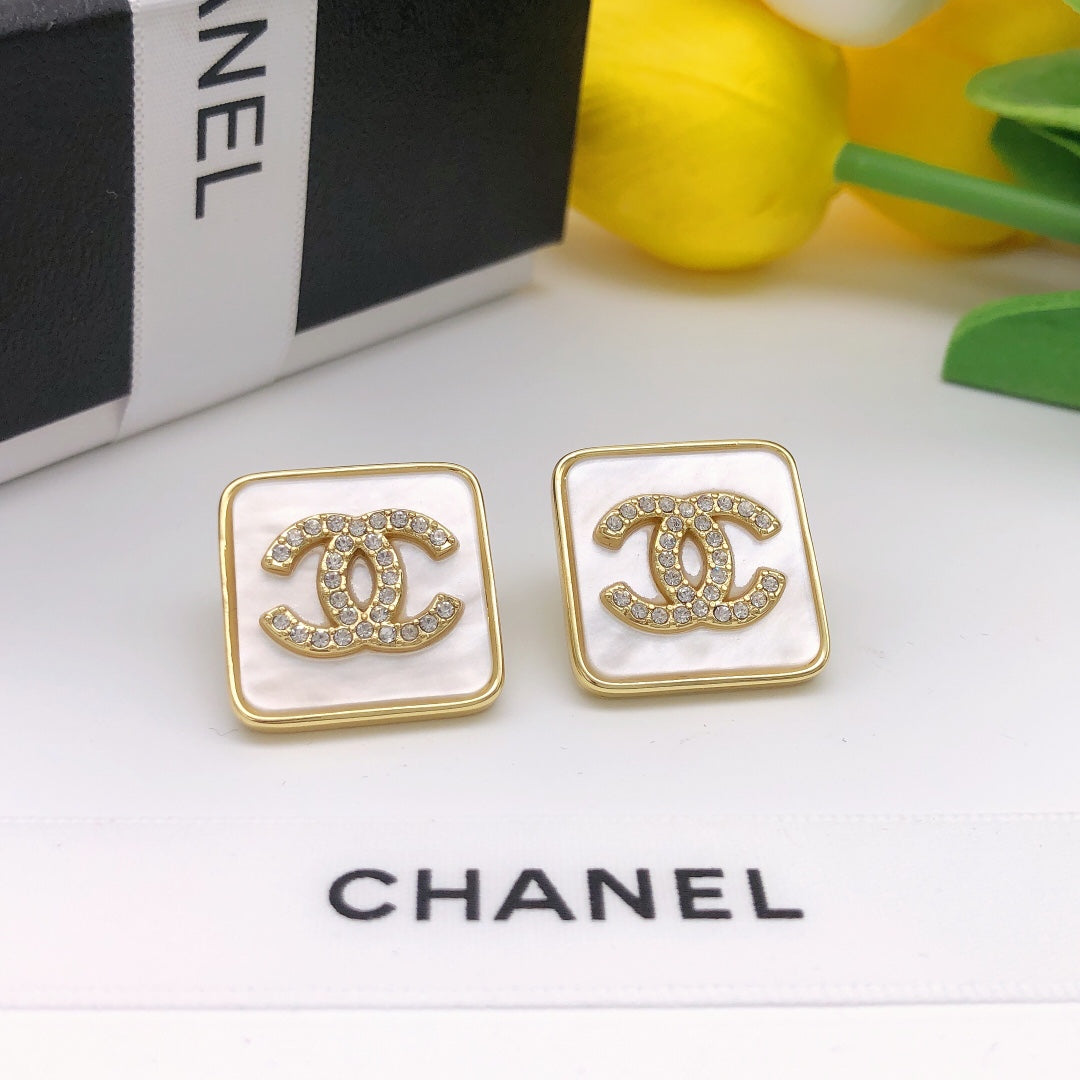 white Stud Earrings for unisex couple - alternate angle view 6