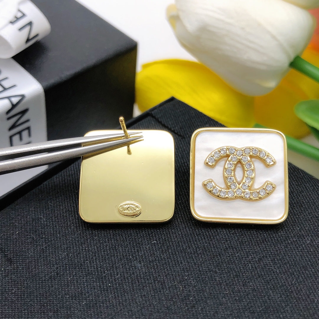 white Stud Earrings for unisex couple - alternate angle view 7