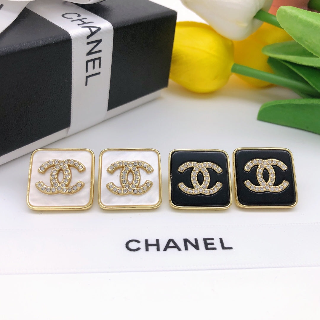 white Stud Earrings for unisex couple - alternate angle view 5