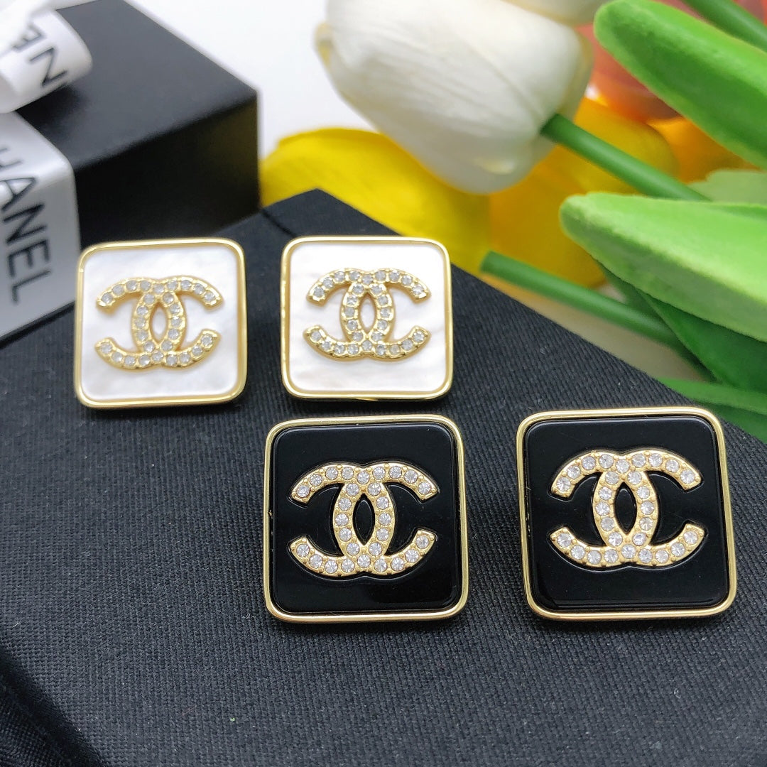 white Stud Earrings for unisex couple - alternate angle view 8