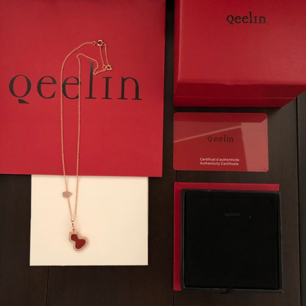rose gold crystal rose Necklace for women - alternate angle view 9